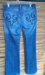 DPD 31x33  Deluxe Premium Denim Fleur de Lis Stitched Pocket Jeans